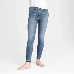 Rag & Bone Ankle Skinny Jeans Womens Size 25 Dale Blue Mid Rise DenimRelease Hem
